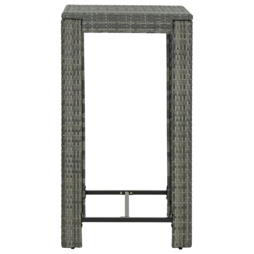 Garden Bar Table Grey 60.5x60.5x110.5cm Poly Rattan - Image 3