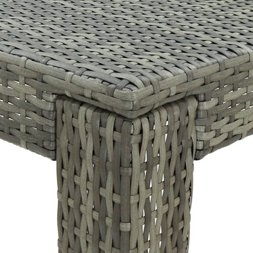 Garden Bar Table Grey 60.5x60.5x110.5cm Poly Rattan - Image 4