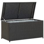 Garden Storage Box Poly Rattan 100x50x50cm Black