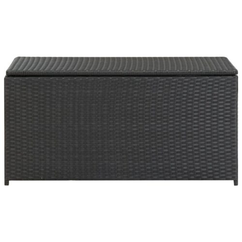 Garden Storage Box Poly Rattan 100x50x50cm Black - Image 2