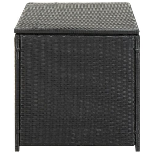 Garden Storage Box Poly Rattan 100x50x50cm Black - Image 3