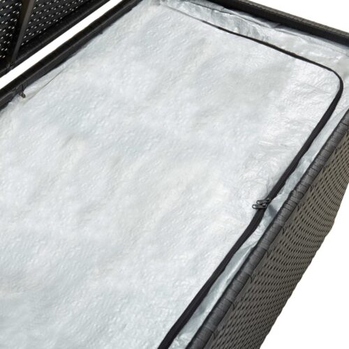 Garden Storage Box Poly Rattan 100x50x50cm Black - Image 4