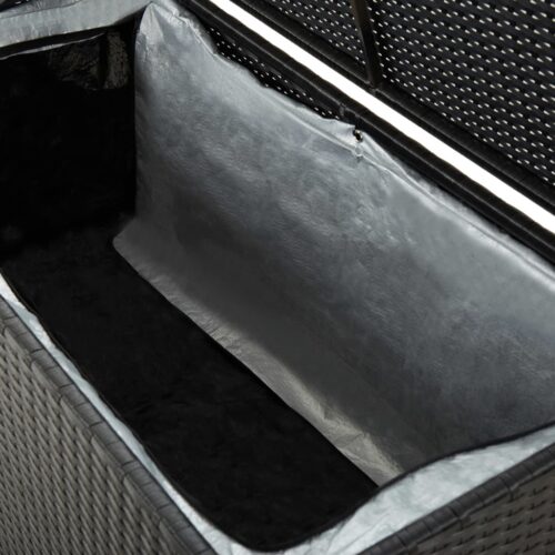 Garden Storage Box Poly Rattan 100x50x50cm Black - Image 5