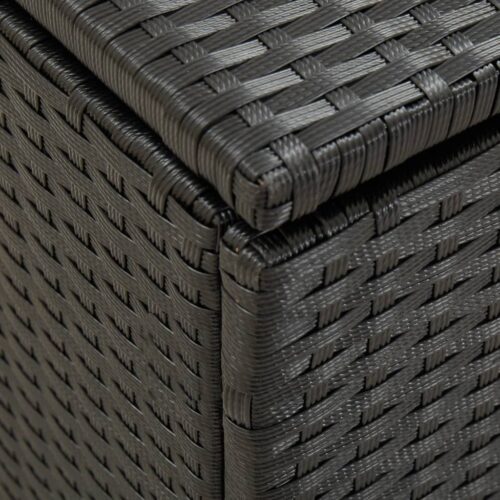 Garden Storage Box Poly Rattan 100x50x50cm Black - Image 6