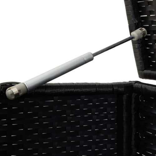 Garden Storage Box Poly Rattan 100x50x50cm Black - Image 7