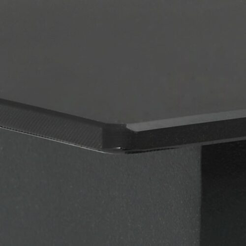 Garden Dining Table Black 150x80x74cm Steel Glass - Image 4