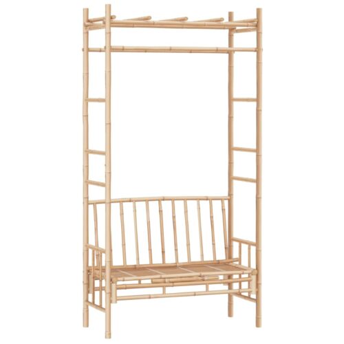 Garden Bench with Pergola 116cm Bamboo