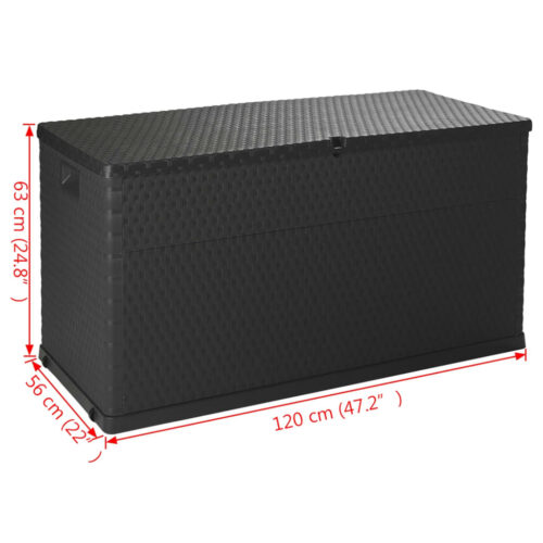 Garden Storage Box Anthracite 120x56x63cm PP Rattan - Image 10