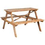 Picnic Table 115x115x81cm Bamboo