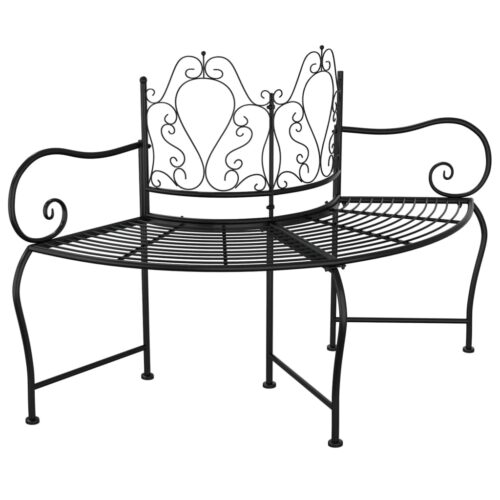 Tree Bench 150cm Black Steel