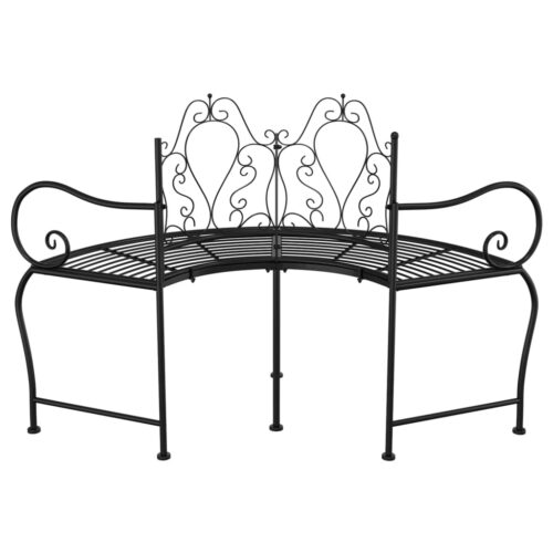 Tree Bench 150cm Black Steel - Image 3