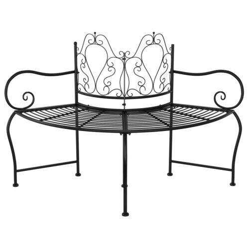 Tree Bench 150cm Black Steel - Image 4