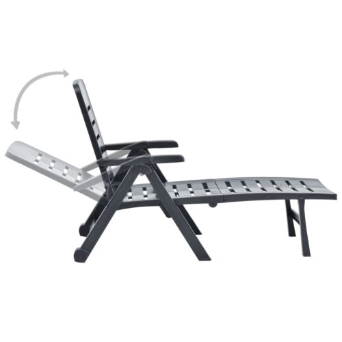 Portable Folding Outdoor Sun Lounger Garden Patio Pool Camping Beach ChairAnthracite - Image 5