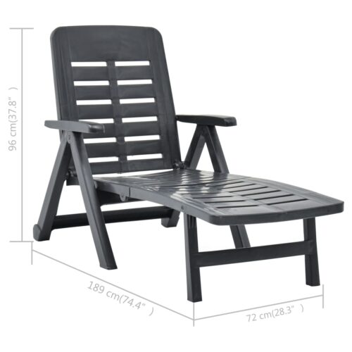 Portable Folding Outdoor Sun Lounger Garden Patio Pool Camping Beach ChairAnthracite - Image 9