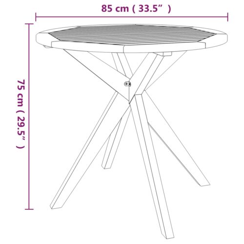 Garden Table 85x85x75cm Solid Wood Acacia - Image 5