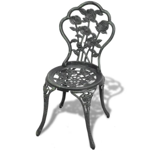 Bistro Chairs 2pcs Cast Aluminium Green - Image 2