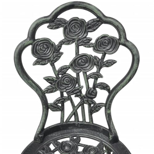 Bistro Chairs 2pcs Cast Aluminium Green - Image 3