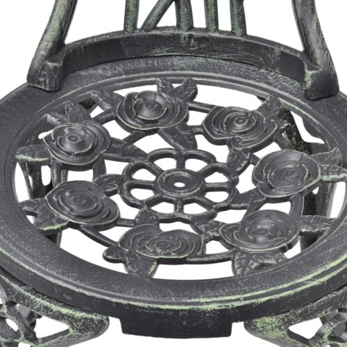 Bistro Chairs 2pcs Cast Aluminium Green - Image 4