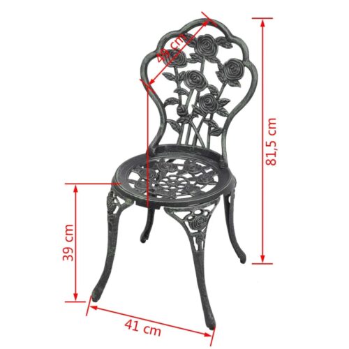 Bistro Chairs 2pcs Cast Aluminium Green - Image 6