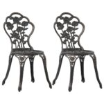 Bistro Chairs 2pcs Bronze Cast Aluminium