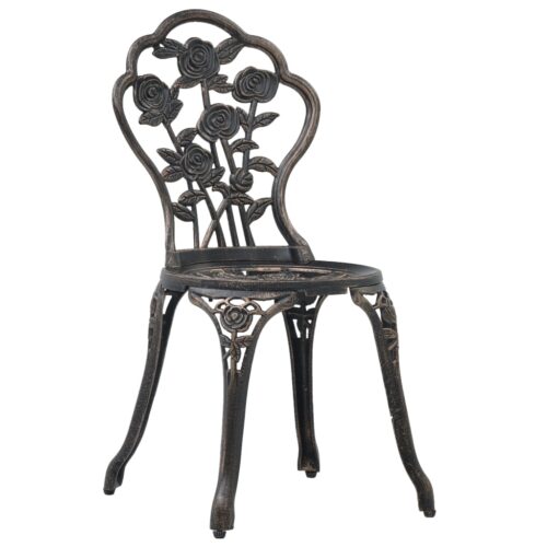 Bistro Chairs 2pcs Bronze Cast Aluminium - Image 2
