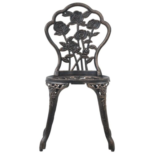 Bistro Chairs 2pcs Bronze Cast Aluminium - Image 3
