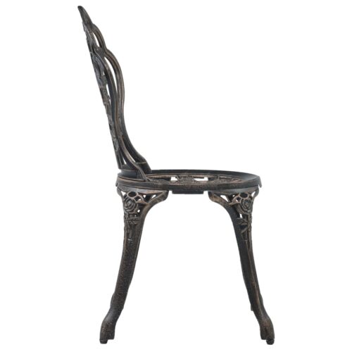 Bistro Chairs 2pcs Bronze Cast Aluminium - Image 4