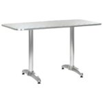 Garden Table Silver 120x60x70cm Aluminium