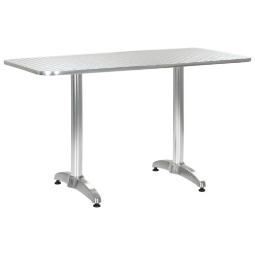 Garden Table Silver 120x60x70cm Aluminium