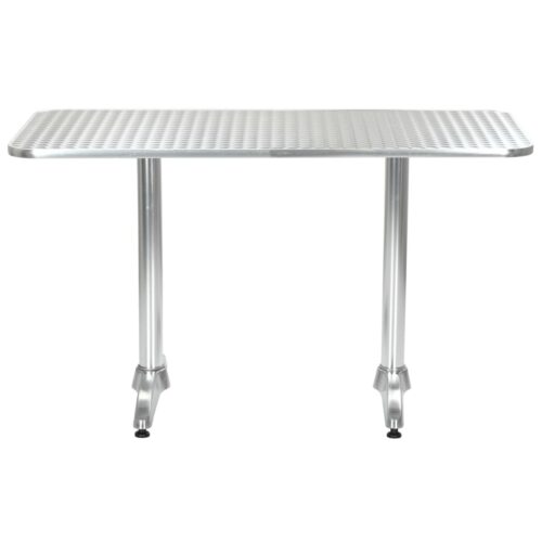 Garden Table Silver 120x60x70cm Aluminium - Image 2