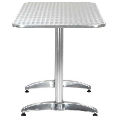 Garden Table Silver 120x60x70cm Aluminium - Image 3