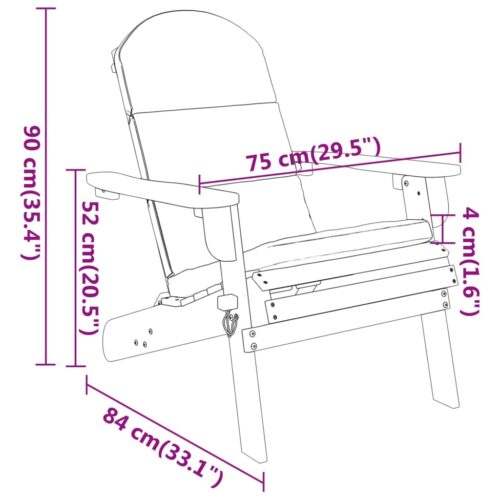 Adirondack Garden Chair with Cushions Solid Wood Acacia - Image 8