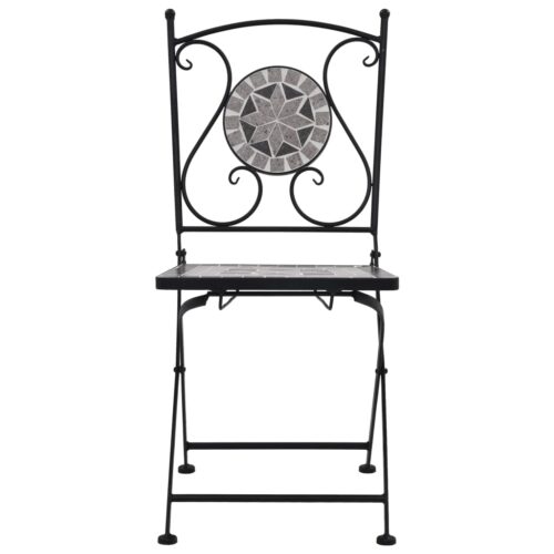 2x Mosaic Garden Chairs Ceramic Iron Outdoor Patio Bistro Lounge Dining Seats - Image 3