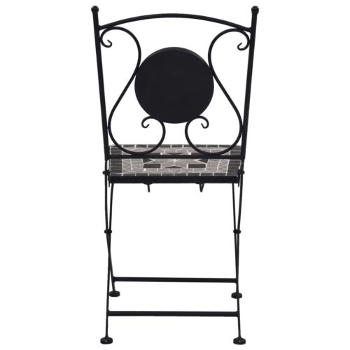 2x Mosaic Garden Chairs Ceramic Iron Outdoor Patio Bistro Lounge Dining Seats - Image 5