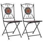 Mosaic Bistro Chairs 2pcs Orange/Grey