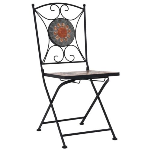 Mosaic Bistro Chairs 2pcs Orange/Grey - Image 2