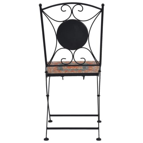 Mosaic Bistro Chairs 2pcs Orange/Grey - Image 5