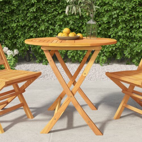 Folding Garden Table 85x76cm Solid Teak Wood - Image 6