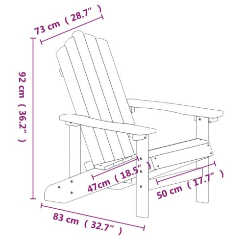 Garden Adirondack Chair HDPE Anthracite - Image 7