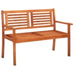 2-Seater Garden Bench 120cm Solid Eucalyptus Wood