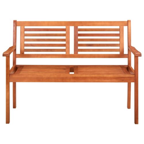 2-Seater Garden Bench 120cm Solid Eucalyptus Wood - Image 2
