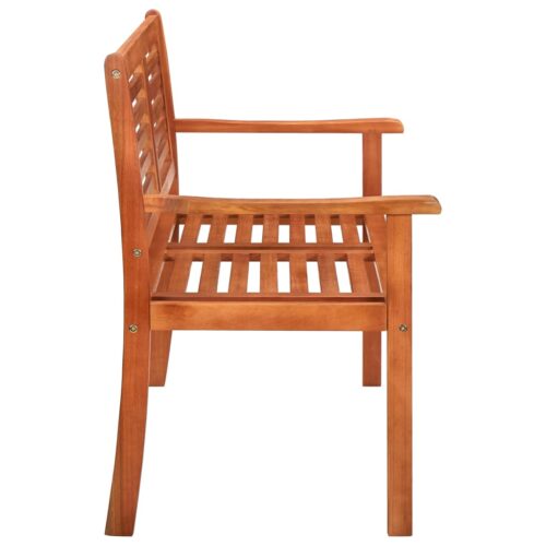 2-Seater Garden Bench 120cm Solid Eucalyptus Wood - Image 3