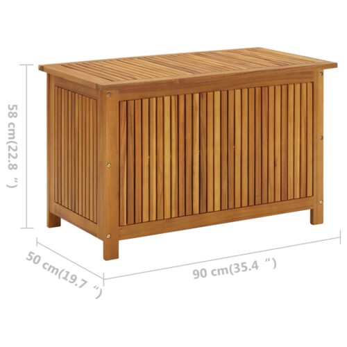 Garden Storage Box 90x50x58cm Solid Acacia Wood - Image 8