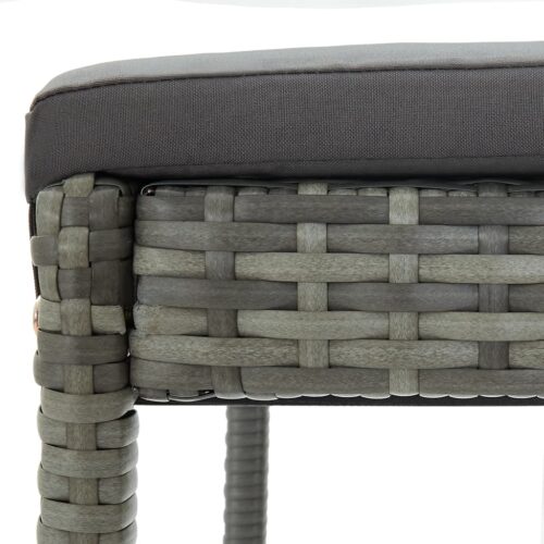Garden Bar Stools with Cushions 2pcs Grey Poly Rattan - Image 8