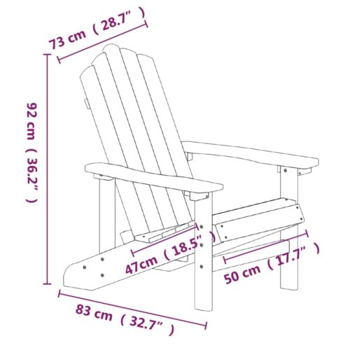 Garden Adirondack Chair HDPE Brown - Image 7