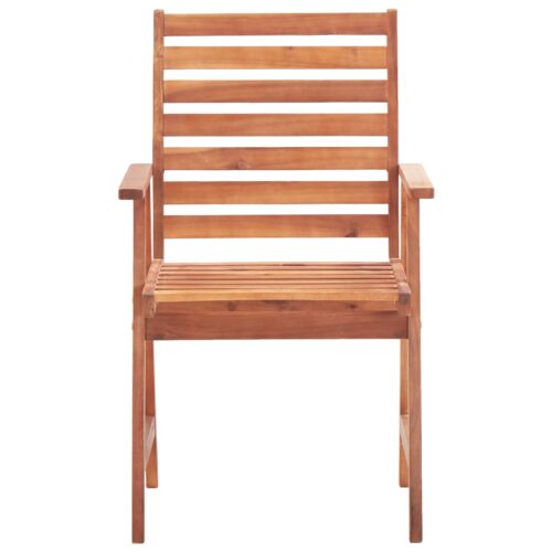 Outdoor Dining Chairs 2pcs Solid Acacia Wood - Image 3