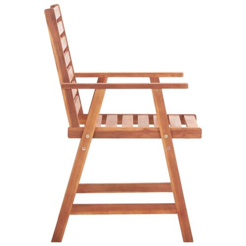 Outdoor Dining Chairs 2pcs Solid Acacia Wood - Image 4