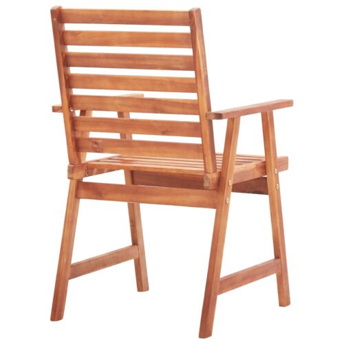 Outdoor Dining Chairs 2pcs Solid Acacia Wood - Image 5