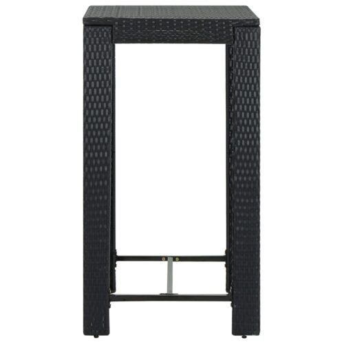 Garden Bar Table Black 60.5x60.5x110.5cm Poly Rattan - Image 2