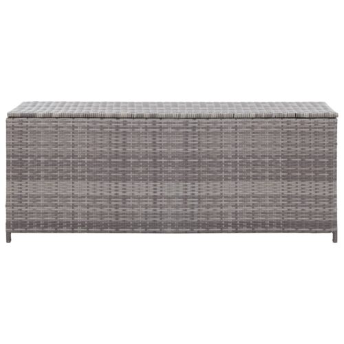 Garden Storage Box Grey 120x50x60cm Poly Rattan - Image 2